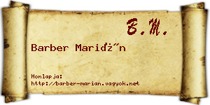 Barber Marián névjegykártya